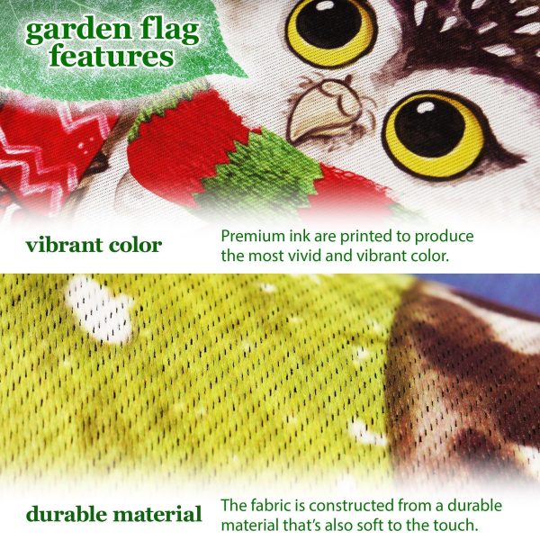 G128 Combo Pack: Garden Flag Stand Black 36 in x 16 in & Garden Flag Winter Decoration Cozy Owls with Scarves 12"x18" Double-Sided Blockout Fabric - Image 3