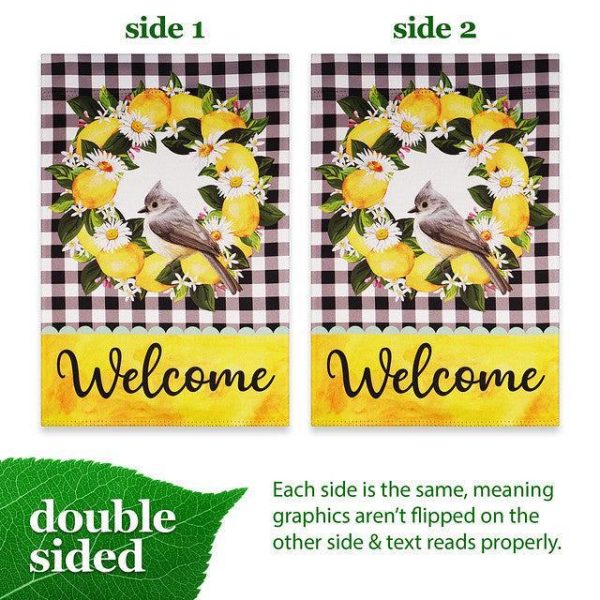 G128 Garden Flag Welcome Bird with Fruit Wreath | 12x18 Inch | Printed Blockout Polyester - Everyday Decoration - Image 3