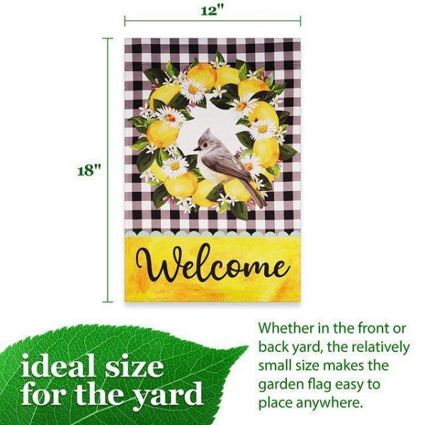G128 Garden Flag Welcome Bird with Fruit Wreath | 12x18 Inch | Printed Blockout Polyester - Everyday Decoration - Image 4