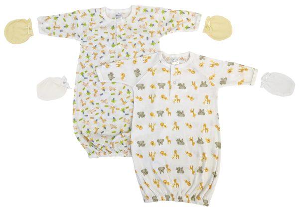 Unisex Newborn Baby 4 Piece Gown Set Nc_0761