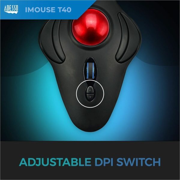 Adesso iMouse T40 - Wireless Programmable Ergonomic Trackball Mouse - Image 5
