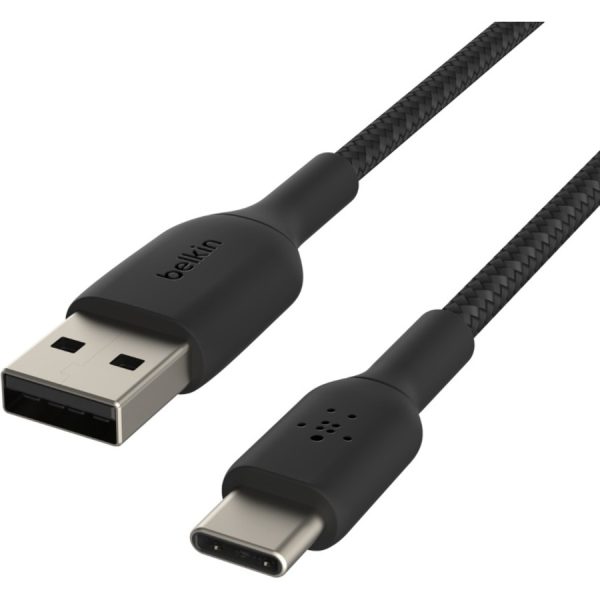 Belkin Braided USB-C to USB-A Cable (1m / 3.3ft, Black) - Image 2