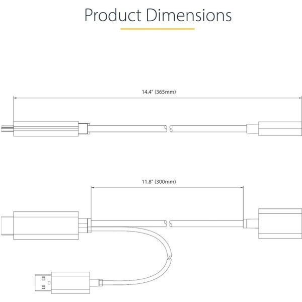 StarTech.com 1ft (30cm) HDMI to DisplayPort Adapter, 4K 60Hz HDR HDMI Source to DP Monitor, USB Bus Powered, HDMI 2.0 to DisplayPort 1.2 - Image 8