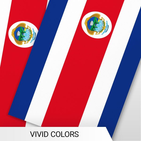 G128 Costa Rica Costa Rican Bunting Banner | Flag 8.2 x 5.5 Inch, Full String 33 Feet | Printed 150D Polyester, Decorations For Bar, School, Festival Events Celebration - Image 6