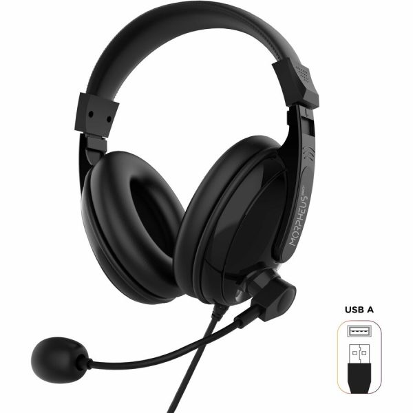Morpheus 360 Deluxe Multimedia Stereo USB Headset - Adjustable Microphone - Lightweight Comfortable Design - Eco Leather Ear Cushions - HS3500SU