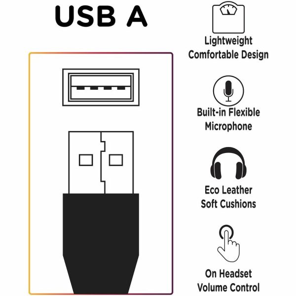 Morpheus 360 Deluxe Multimedia Stereo USB Headset - Adjustable Microphone - Lightweight Comfortable Design - Eco Leather Ear Cushions - HS3500SU - Image 2