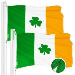 Ireland SHAMROCK Irish Flag 3x5 Ft 2-Pack Embroidered Polyester By G128
