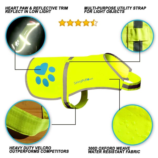 Dog Reflective Vest Sizes to Fit Dogs 14 lbs to 130 lbs    Hi Vis Safety Vest Keeps Dogs Visible On and Off Leash in Both Urban and Rural Environments X Large Neon Yellow - Image 3