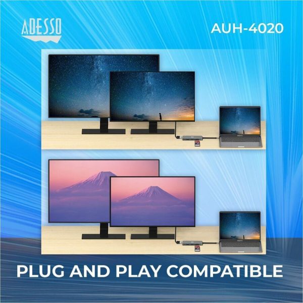 Adesso 6-in-1 USB-C Multi-Port Docking Station (TAA Compliant) - Image 2