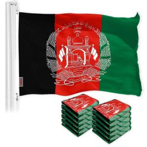 G128 10-Pack: Afghanistan Afghan Flag 3x5 FT Printed 150D Polyester