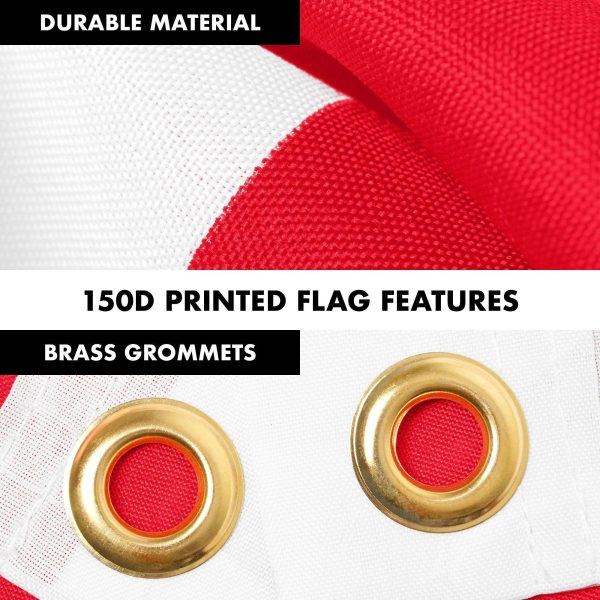 G128 Combo Pack: 6 Ft Tangle Free Aluminum Spinning Flagpole (Silver) & Singapore Singaporean Flag 3x5 Ft, LiteWeave Pro Series Printed 150D Polyester | Pole with Flag Included - Image 4