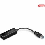 TRENDnet USB 3.0 To Gigabit Ethernet Adapter, Full Duplex 2Gbps Ethernet Speeds, Up To 1Gbps, USB-A, Windows & Mac Compatibility, USB Powered, Simple Setup, Black, TU3-ETG