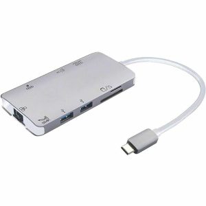 SMK-Link VP6920-2 USB-C Multi-Port Mini Docking Station w/ 4k HDMI, GigE, USB-A, 100W PD, 12 Inch Data Cable SD/microSD