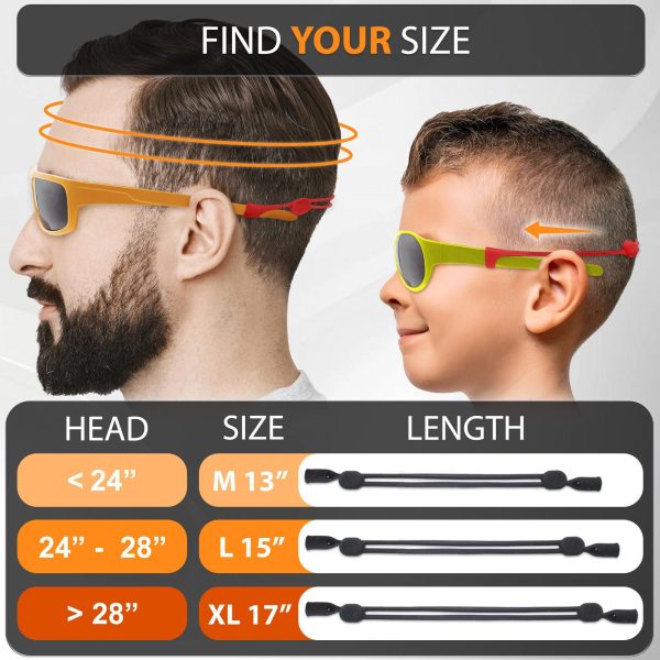 SIGONNA Glasses Strap Holder - No-Tail Eyeglass Strap Cord String - Adjustable Eye Glasses Holders Around Neck Head - Eyeglasses Strap Lanyard - Sunglasses Glasses Strap for Men Women - 2 Pcs - Image 3