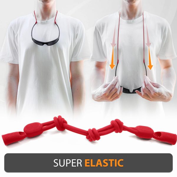SIGONNA Glasses Strap Holder - No-Tail Eyeglass Strap Cord String - Adjustable Eye Glasses Holders Around Neck Head - Eyeglasses Strap Lanyard - Sunglasses Glasses Strap for Men Women - 2 Pcs - Image 4