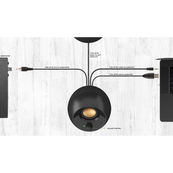Creative Pebble Plus 2.1 Speaker System - 8 W RMS - Black - Image 7