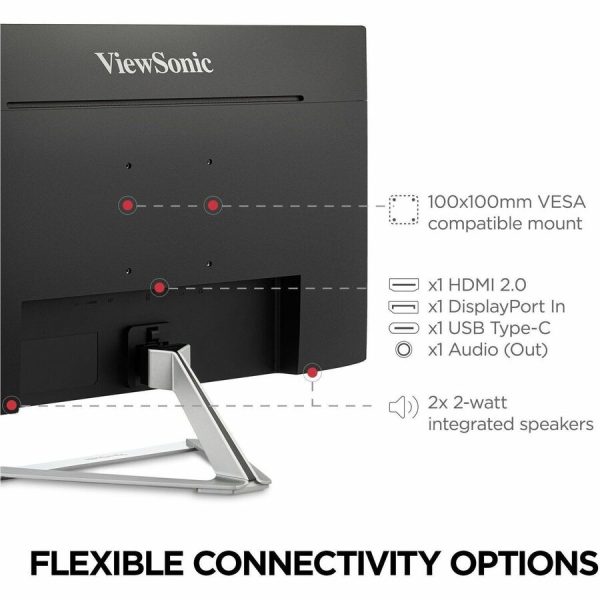 ViewSonic VX2776-4K-MHDU 27 Inch 4K UHD IPS Monitor, 65W USB C, HDR10 Content Support, Thin Bezels, HDMI and DisplayPort - Image 8