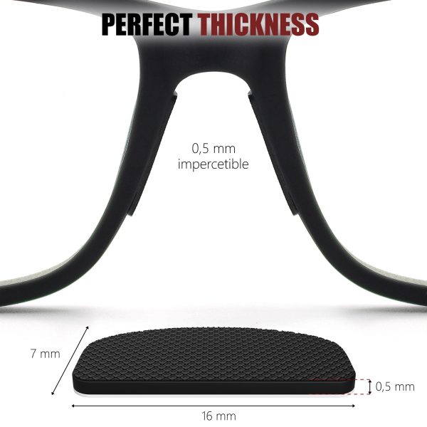 Eyeglass Nose Pads Anti Slip - Eye Glasses Nose Pad 0.5 mm - Silicone Nose Bridge Pads - Nose Grips Non Slip Piece - Sunglass Nose Pads Guards - (6 Pairs) 0.5mm x 7mm x 16mm - Image 4