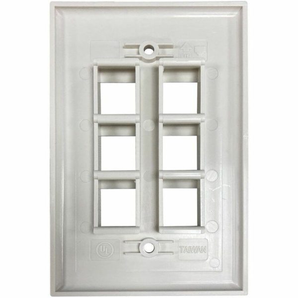 Eaton Tripp Lite Series Safe-IT 6-Port Single-Gang Keystone Wall Plate, Antibacterial, Ivory Matte, TAA - Image 2
