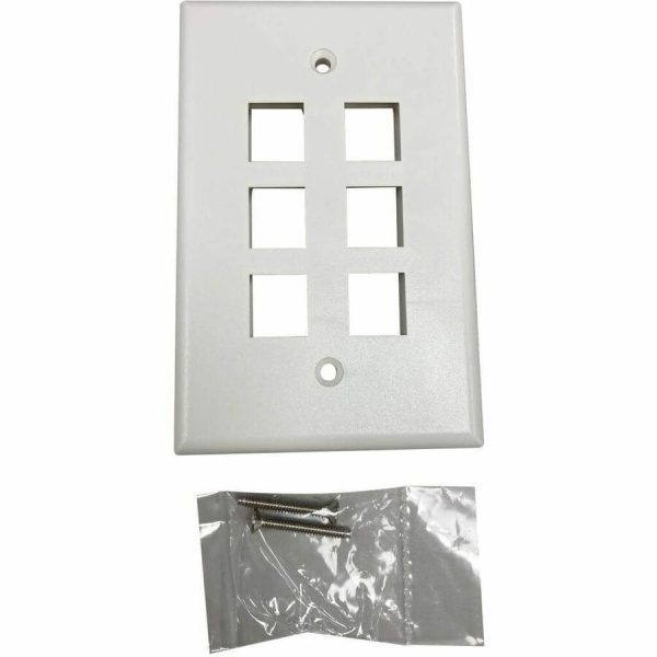 Eaton Tripp Lite Series Safe-IT 6-Port Single-Gang Keystone Wall Plate, Antibacterial, Ivory Matte, TAA - Image 5