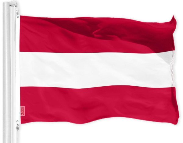 G128 Austria Austrian Flag | 3x5 feet | Printed 150D - Indoor/Outdoor, Vibrant Colors, Brass Grommets, Quality Polyester, Much Thicker More Durable Than 100D 75D Polyester