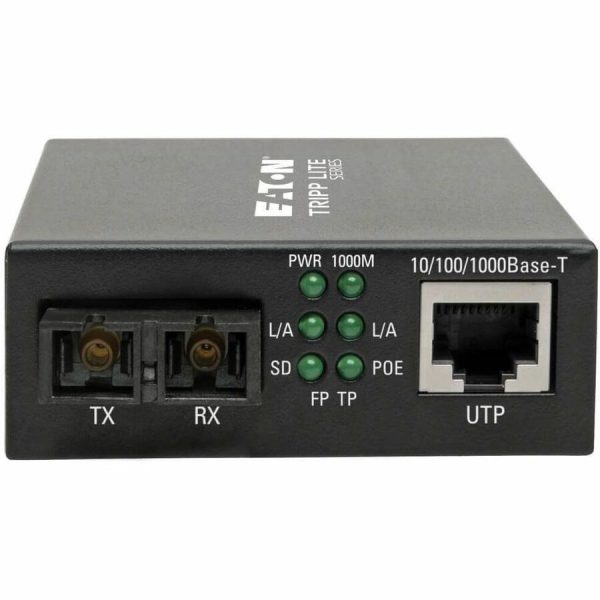 Eaton Tripp Lite Series Gigabit Singlemode Fiber to Ethernet Media Converter, POE+ - 10/100/1000 SC, 1310 nm, 20 km (12.4 mi.) - Image 3