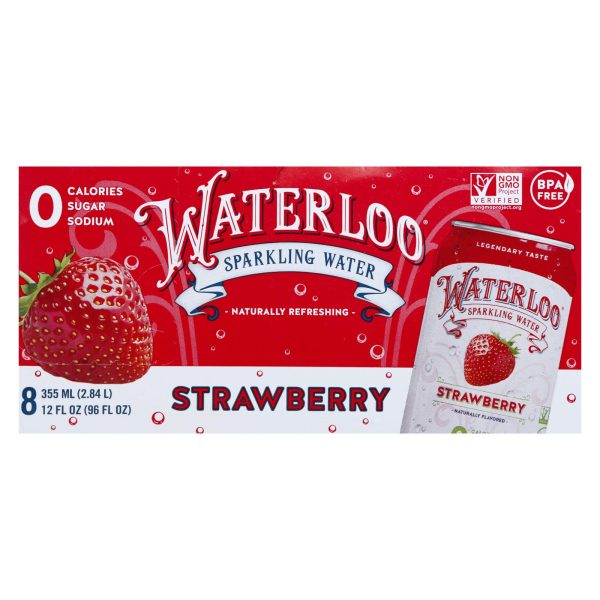 Waterloo - Water Spk Strawberry - Case of 3 - 8/12 OZ - Image 3