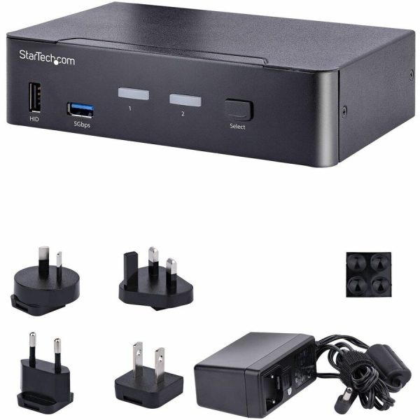 StarTech.com USB-C KVM Switch, 2 Port DisplayPort KVM w/ 4K 60Hz UHD HDR Video, 3.5mm Audio, USB Type-C KVM Switch, 6x USB Hub Ports, Thunderbolt 3/4 Compatible - Hot Key Switching - Image 5