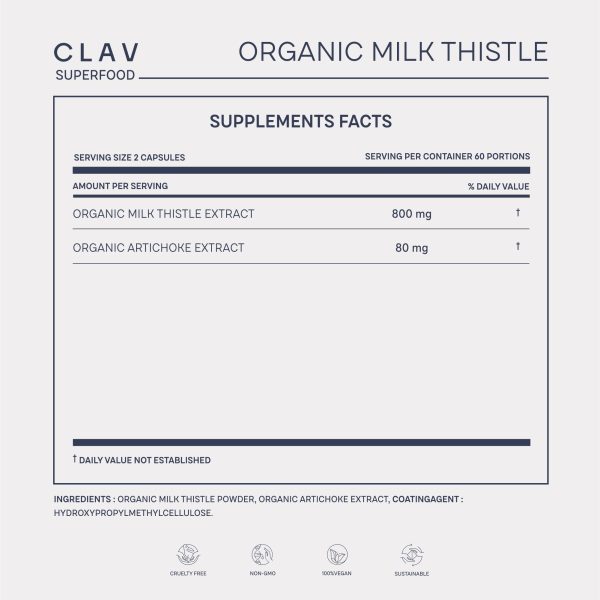 Organic Milk Thistle & Artichoke Extract Complex  Rich in Silymarin & Bitters   Liver Support   Detox Supplement   120 Capsules (60 Days Supply)   Vegan   Made in Germany - Image 8