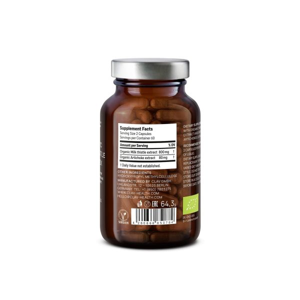 Organic Milk Thistle & Artichoke Extract Complex  Rich in Silymarin & Bitters   Liver Support   Detox Supplement   120 Capsules (60 Days Supply)   Vegan   Made in Germany - Image 9