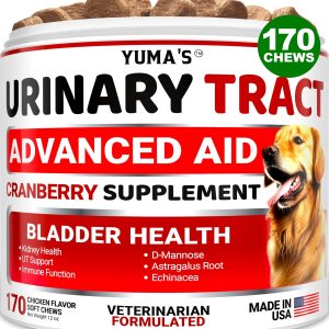 Dog UTI Treatment   170 Treats   Cranberry Supplement for Dogs   Bladder Control for Dogs   Dog Urinary Tract Infection Treatment   UTI Medicine for Dogs Multivitamin   Dog Vitamins and Supplements