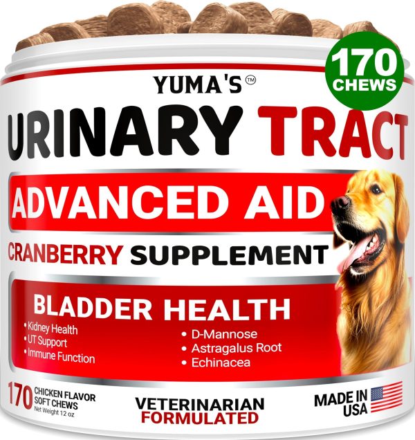 Dog UTI Treatment   170 Treats   Cranberry Supplement for Dogs   Bladder Control for Dogs   Dog Urinary Tract Infection Treatment   UTI Medicine for Dogs Multivitamin   Dog Vitamins and Supplements