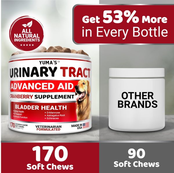 Dog UTI Treatment   170 Treats   Cranberry Supplement for Dogs   Bladder Control for Dogs   Dog Urinary Tract Infection Treatment   UTI Medicine for Dogs Multivitamin   Dog Vitamins and Supplements - Image 5