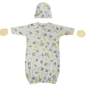Unisex Newborn Baby 3 Piece Gown Set Nc_0813