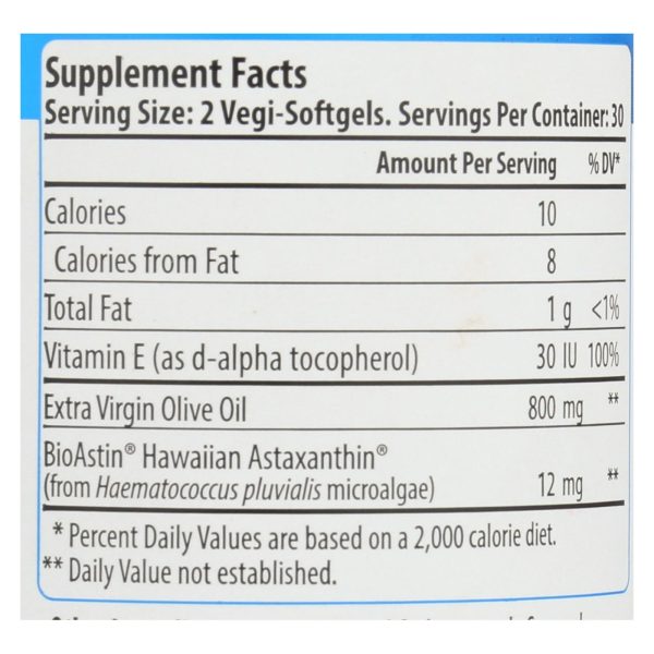 Nutrex Hawaii BioAstin Supreme - 6 mg - 60 Vegetarian Softgels - Image 3
