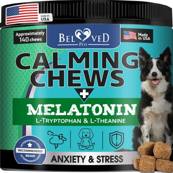 Hemp Calming Chews for Dogs & Puppy Pet Separation Anxiety Relief Treats & Calm Aggressive Behavior   Melatonin Anti Stress Treatment Help with Thunder Sleep Aid   Made in USA (Bacon (For Dogs))