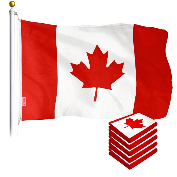 Canada Canadian Flag 3x5 Ft 5-Pack Printed Polyester By G128