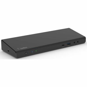 Belkin Universal 15-Port Triple Display USB-C Docking Station - 5 Gbps - 85W - 2xUSB-C, 5xUSB-A, 2xDP 3xHDMI, 1xEthernet, 2x3.5mm Audio - 4K - w/ USB-C Cable - Black