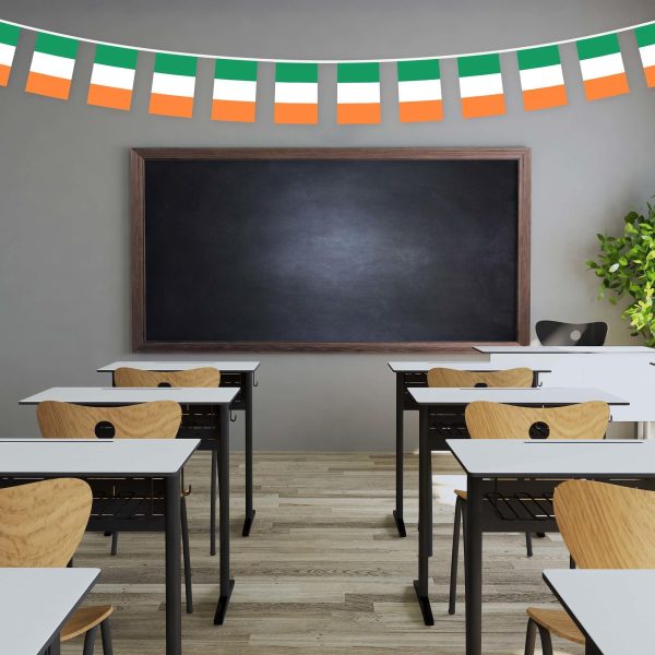 G128 Ireland Irish Bunting Banner | Flag 8.2 x 5.5 Inch, Full String 33 Feet | Printed 150D Polyester, Decorations For Bar, School, Festival Events Celebration - Image 4
