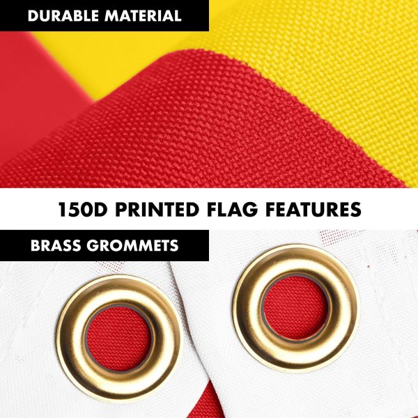G128 Combo Pack: 6 Ft Tangle Free Spinning Flagpole (Black) & Macedonia Flag 3x5 Ft Printed 150D Polyester, Brass Grommets (Flag Included) Aluminum Flag Pole - Image 4