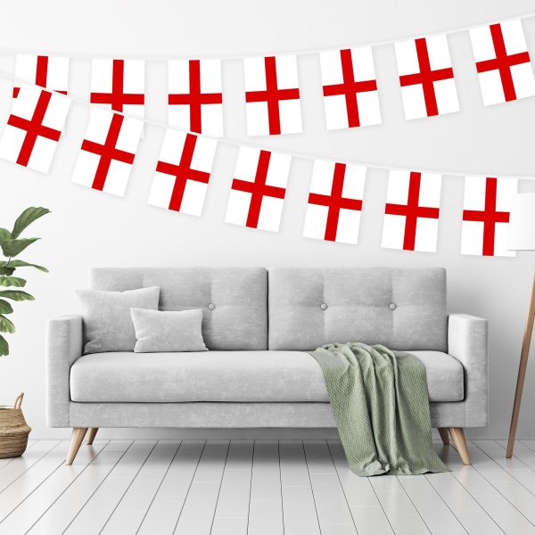 G128 England English Bunting Banner | Flag 8.2 x 5.5 Inch, Full String 33 Feet | Printed 150D Polyester, Decorations For Bar, School, Festival Events Celebration - Image 2
