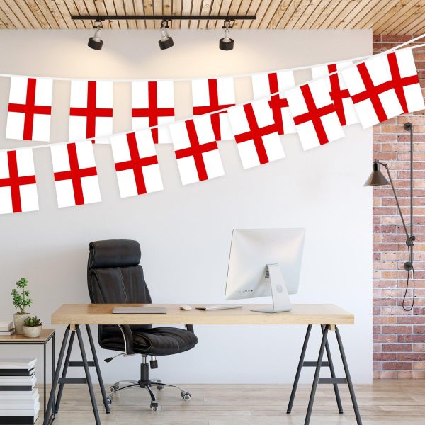 G128 England English Bunting Banner | Flag 8.2 x 5.5 Inch, Full String 33 Feet | Printed 150D Polyester, Decorations For Bar, School, Festival Events Celebration - Image 3