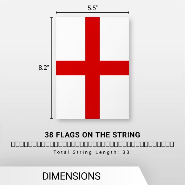 G128 England English Bunting Banner | Flag 8.2 x 5.5 Inch, Full String 33 Feet | Printed 150D Polyester, Decorations For Bar, School, Festival Events Celebration - Image 7