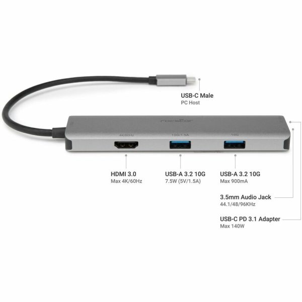 Rocstor 3.5mm/HDMI/USB/USB-C Audio/Video Adapter - Image 8