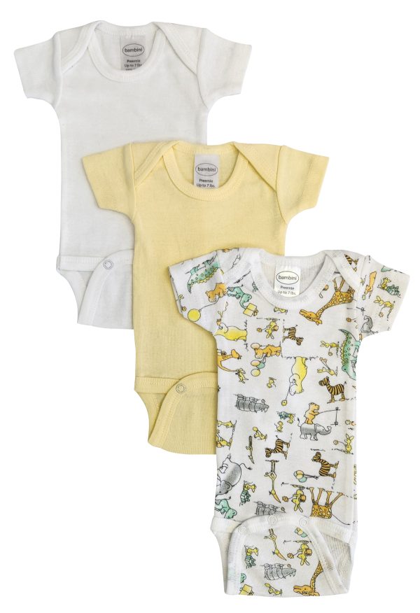 Baby Boy, Baby Girl, Unisex Short Sleeve Onezies Variety (pack Of 3) Nc_0227