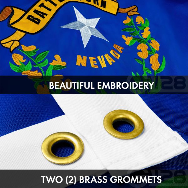 G128 Combo Pack: USA American Flag 3x5 Ft Embroidered Stars & Nevada State Flag 3x5 Ft Embroidered Double Sided 2ply - Image 7
