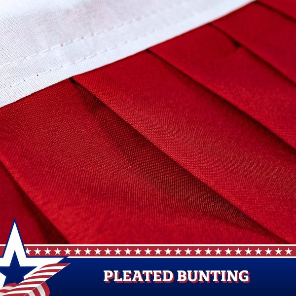 USA Pleated Fan Flag, 1.5x3 Feet American USA Bunting Decoration Flags Printed Patriotic Stars & Stripes with Canvas Header and Brass Grommets - Image 5