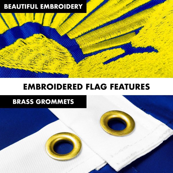 G128 - 6 Feet Tangle Free Spinning Flagpole (Black) Oregon Double Sided Brass Grommets Embroidered 3x5 ft (Flag Included) Aluminum Flag Pole - Image 4