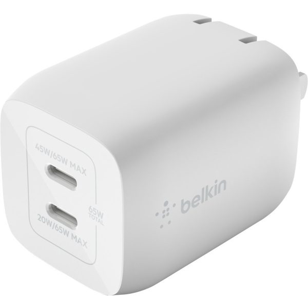 Belkin BoostCharge Pro Dual USB-C GaN Wall Charger with PPS 65W Laptop Chromebook Charging - Power Adapter - Image 5
