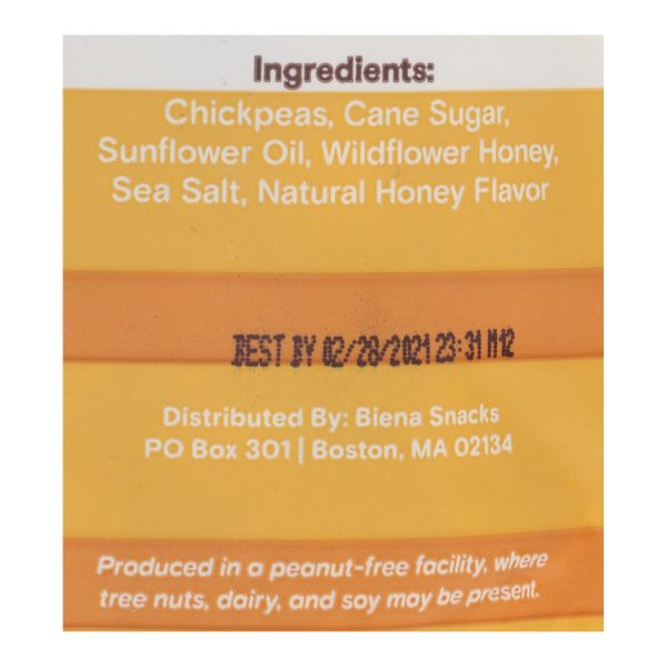 Biena Chickpea Snacks - Honey Roasted - Case of 8 - 5 oz.